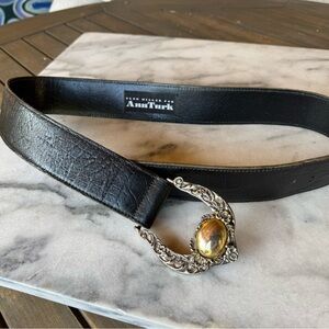 Vintage Ann Turk black leather belt